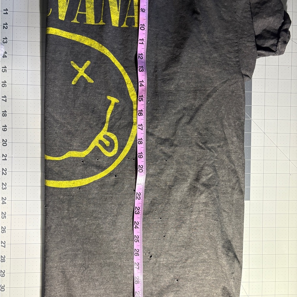 Urban Outfitters Nirvana oversized Graphic Tee T Shirt dress Charcoal OSFA New - Picture 3 of 4